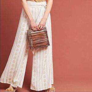 Farm Rio Sz L Everly Tie Front Pants